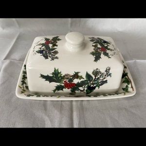 Portmeirion The Holly & The Ivy Butter Dish w/Lid